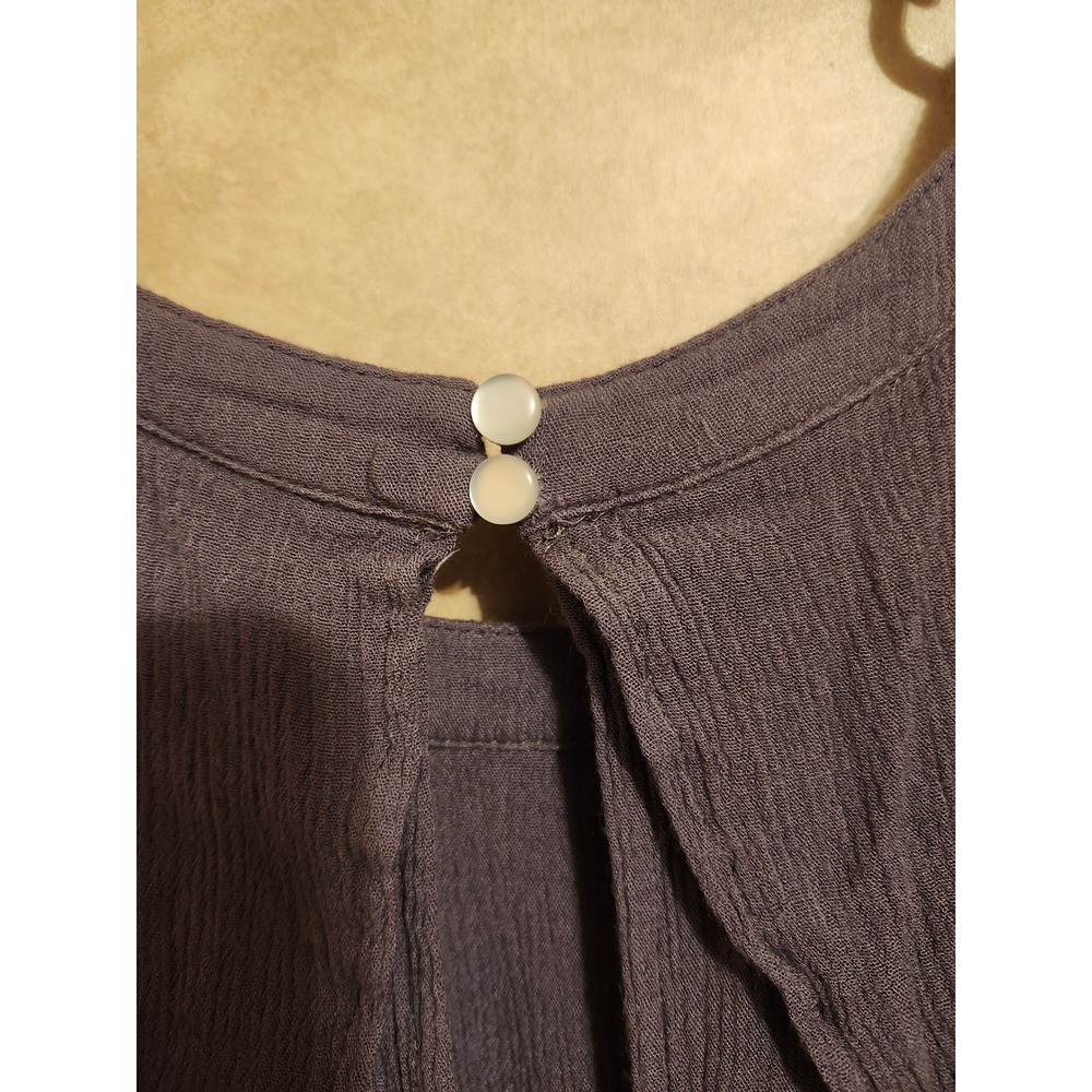 She + Sky Purple Gauze Popover Romper Open Back Sleeveless Pockets Large SL3326 - Picture 4 of 7